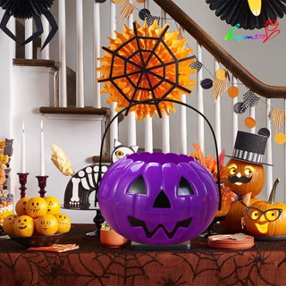 【AG】Scary Halloween Candy Bucket Detachable Pumpkin Kettle Box for or Treat Spacious Eye-catching