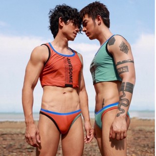 TP01 mens two piece swimwear ชุดว่ายน้ำชาย 2 ชิ้น awesomesport.