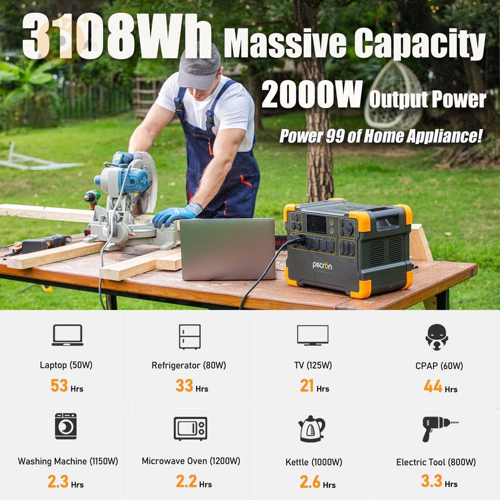 Pecron E3000 Power Box Camping ความจุใหญ่3108Wh/2000W Power Station ...