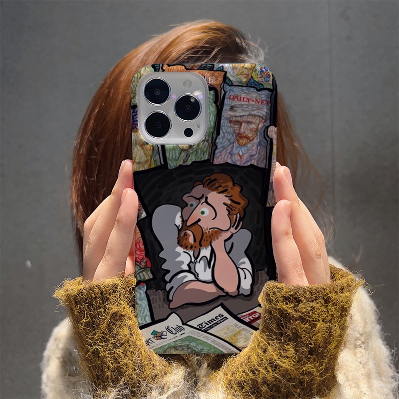 ฟิล์มแข็ง-สําหรับ-iphone-14-pro-max-11-13-12-7plus-8-x-xs-max-แฟชั่น-แวนโก๊ค-เคสโทรศัพท์การ์ตูน