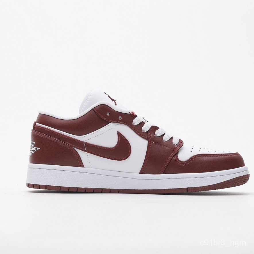 nike-air-jordan-1-low-aj1-รองเท้าผ้าใบลำลองสำหรับบุรุษและสตรีสีแดงและสีขาว