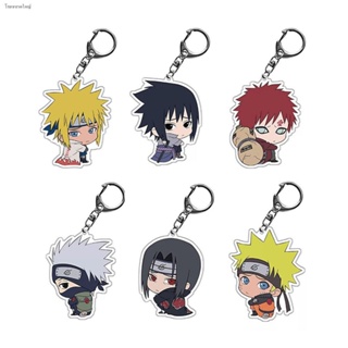 PENGQ Pendant Fashion Acrylic Scultures Hot Blood Anime Q Version Characters Naruto Keychain Figurine Model Key Ring Ani