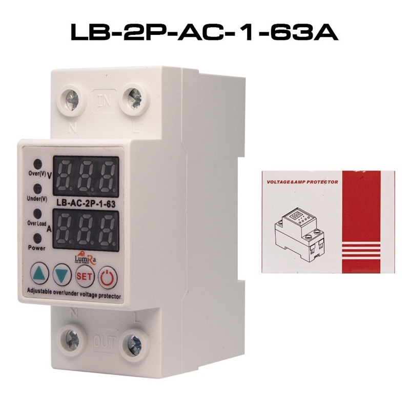 อุปกรณ์ป้องกันไฟเกิน-ไฟตก-กระแสเกิน-1-63a-230v-พร้อมส่งจากไทย