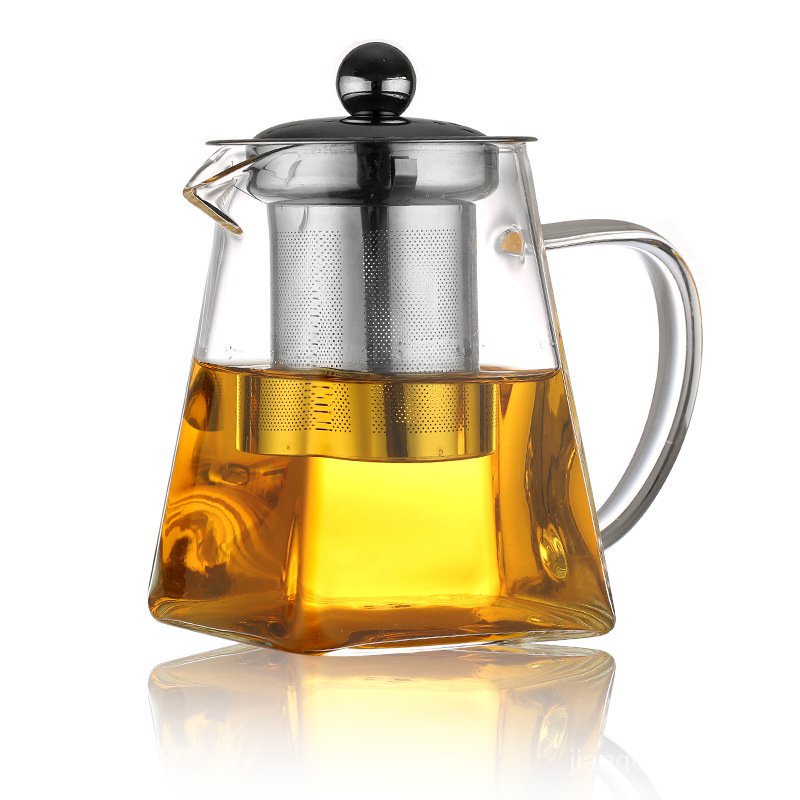 ทรงสี่เหลี่ยม-แก้วกาน้ําชา-glass-teapot-350ml-ทำจากแก้วทนร้อนเย็น-มีตะกร้ากรองสเตนเลส-ag666