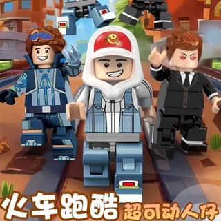 ☈เข้ากันได้กับ LEGO subway parkour Frank Jack super movable figure moc boy puzzle การประกอบของเล่นตัวต่อ