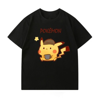 แนวโน้ม เสื้อยืด ◕◙เสื้อยืดคอตตอนแขนสั้น Pokemon รุ่นน่ารัก Pikachu, Pikachu, Clefairy และอื่นๆ ใส่ได้ทั้งชายและหญิง