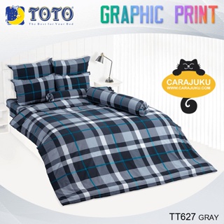 TOTO ชุดผ้าปูที่นอน ลายสก็อต Scottish Pattern TT627 GRAY สีเทา #โตโต้ ชุดเครื่องนอน ผ้าปู ผ้าปูเตียง ผ้านวม ผ้าห่ม