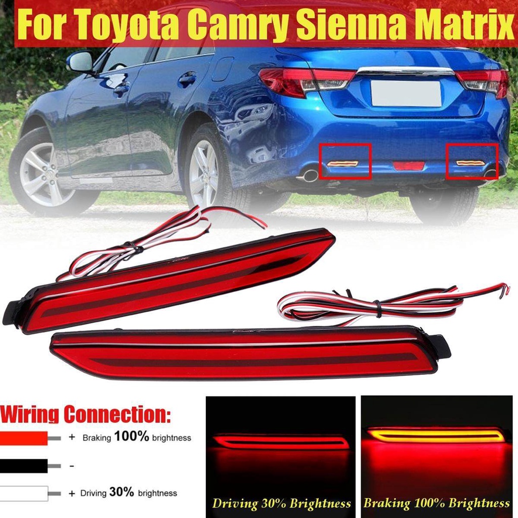 pair-led-สีแดงด้านหลังกันชนเบรกสะท้อนแสงหยุดไฟสำหรับโตโยต้า-camry-matrix