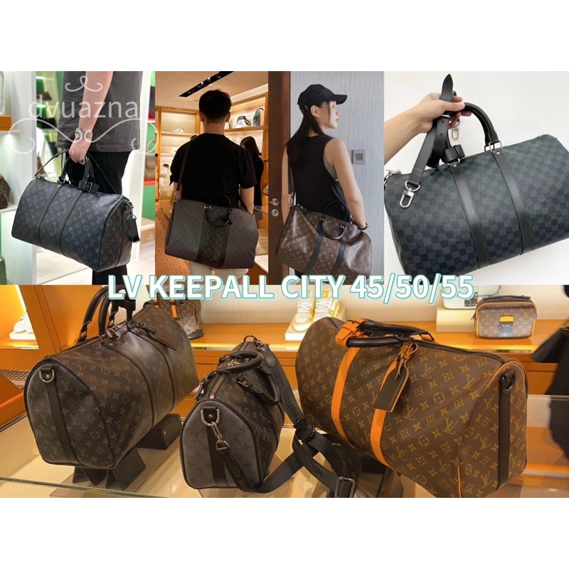 100-แบรนด์ใหม่และของแท้-louis-vuitton-lv-keepall-45-50-55-กระเป๋าถือกระเป๋าสะพายข้างเดียว