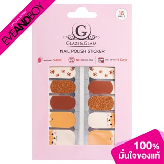 GLAZE &amp; GLAM - Nail Polish Sticker/STK025/16Pcs (10 g.) ยาทาเล็บแบบแผ่นสติกเกอร์