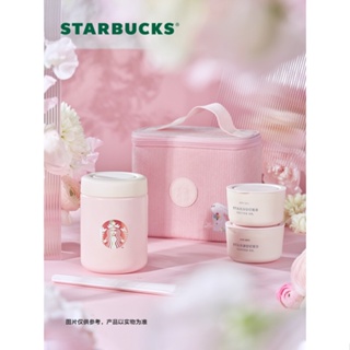 💞ขายใหญ่💞ชุดอาหารกลางวัน Starbucks Cup Thermos Flower Bunny Style Stainless Steel Face Value Double Lunch Box Picnic S