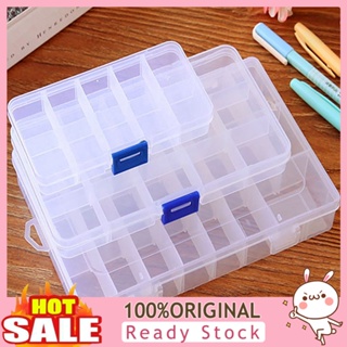 [B_1441]t  10/15/24 Grids Jewelry Box Space-saving Transparent Small Earring Storage Box for Travel