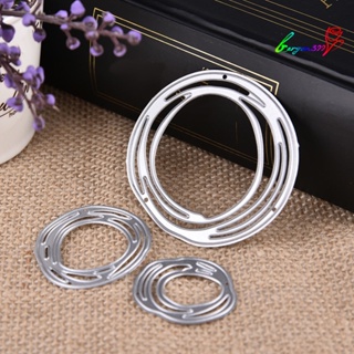 【AG】3Pcs Circle Metal Cutting Dies DIY Scrapbooking Embossing Cards Stencil