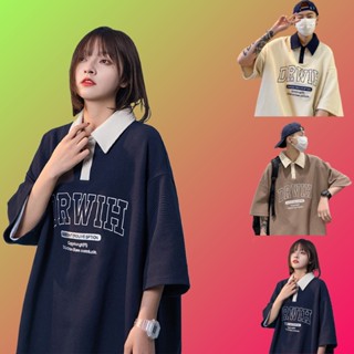 พร้อมส่ง COD เสื้อโปโลผู้ชายและผู้หญิงแฟชั่นฤดูร้อนแขนสั้นหลวม