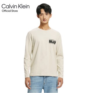 Calvin Klein เสื้อยืดผู้ชาย ทรง Regular รุ่น J322331 ACF - สีครีม