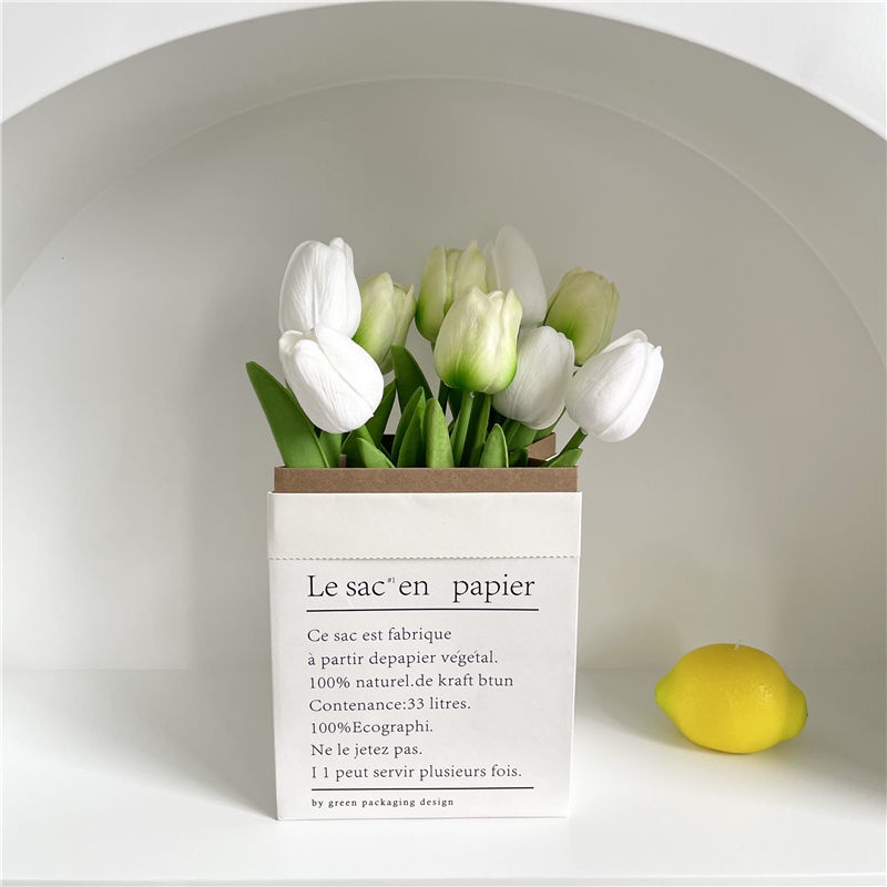 ins-nordic-จำลองดอกทิวลิปดอกไม้ปลอมขนาดเล็กสดห้องนั่งเล่นตกแต่งตารางช่อดอกไม้ปิกนิกภาพวางตัว
