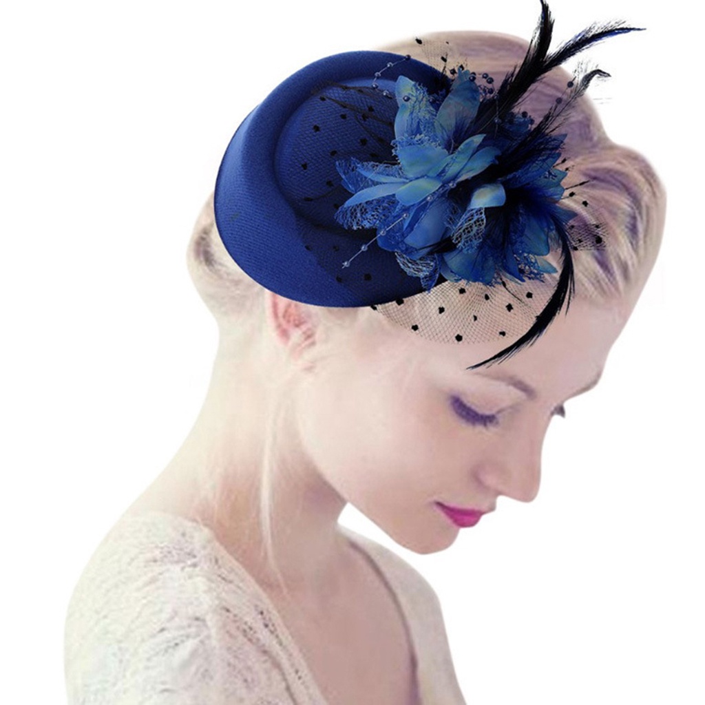 b-398-exquisite-sweet-fascinator-hat-with-hair-clip-decorative-anti-fall-faux-flower-mesh-veil-hat-hair-accessories