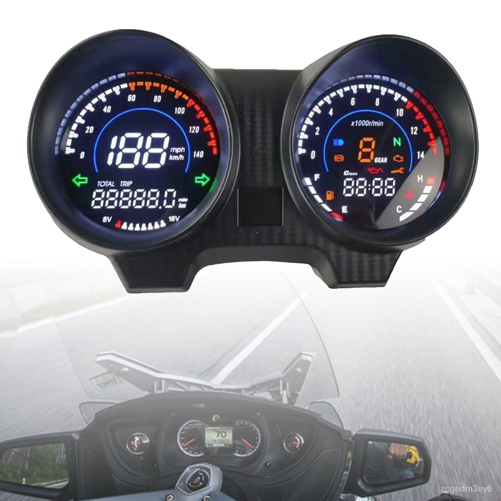 ⚠️2023 New Motorcycle Digital Dashboard Speedometer Odometer RPM Meter ...