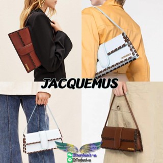 Jacquemus suede casual underarm baguette hobo bag shoulder messenger flap with braided trim