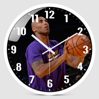 ♙❍✆นาฬิกา Star Kobe ยกย่อง Kobe Bryant นาฬิกาแขวน NBA Los Angeles นาฬิกาห้องนั่งเล่น ห้องนอน ปิดเสียง