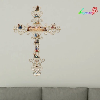 【AG】Exquisite Glass Sticker Stylish PVC Wide Application Cross Wall for Household