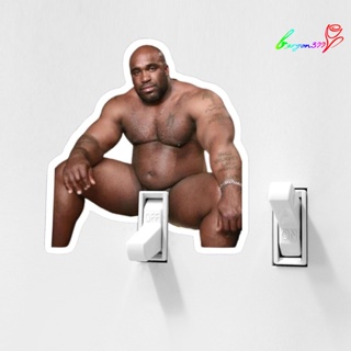 【AG】Wall Sticker Removable Self-adhesive Funny Posture Bare Man Vehicle Barry Wood Stickers for