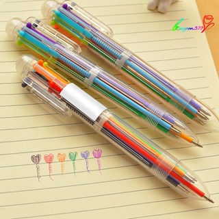 【Ag】ปากกาเขียน 0.5 มม. 6 In 1 หลากสี สําหรับนักเรียน โรงเรียน