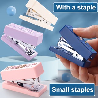 Calciwj 1 Set Paper Stapler Portable Mini Stapler Set Strong Penetration Cartoon Pattern Paper