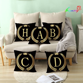 【AG】Pillow Cases Decorative Skin-friendly Washable Black Gold Throw Pillow for Home
