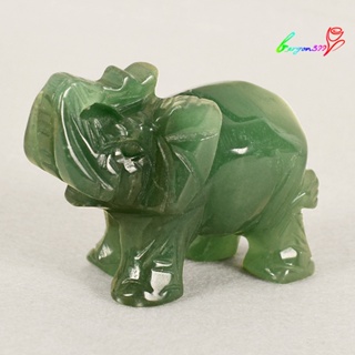 【Ag】รูปปั้นช้างหินหยก สีเขียวประดิษฐ์ 3.8 ซม. สําหรับตกแต่ง