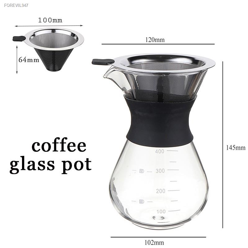 พร้อมสต็อก-ถ้วยดริปกาแฟ-กรวยดริปกาแฟ-เหยือกดริปกาแฟ-กรวยดริปกาแฟ-ผลิตจากแก้ว-ทนความร้อนสูง-high-borosilicate-glass-with
