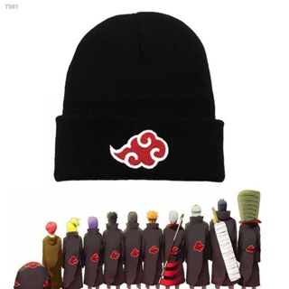 beautiful  live Japanese Akatsuki Logo Anime Naruto Casual Beanies For Men Women Knitted Winter Hat Solid Color Hip-hop