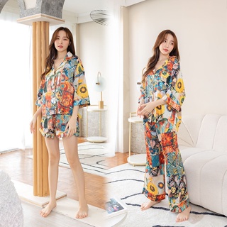 สินค้า ชุดนอน Muslin pajamas [โค้ด MUSMAY65 ลด 65 ฿]  ชุดนอนผ้า ซาติน Silk Satin ผ้านุ่มลื่น ใส่สบาย (รุ่น W330,V330,L330)