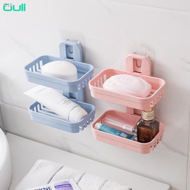 double-layer-strong-sucker-bathroom-leakage-soap-box-soap-frame-bathroom-accessories