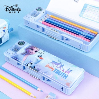 * กระเป๋าดินสอ * Disney กล่องเครื่องเขียนหญิง Frozen นักเรียนประถมมัลติฟังก์ชั่กล่องดินสอพลาสติกเด็กสองชั้นกล่องดินสอน่า