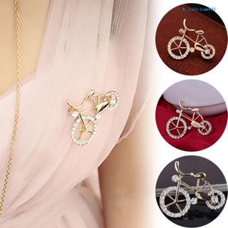 Calciumsp Fashion Alloy Rhinestone Inlaid Bicycle Brooch Pin Badge Decor Jewelry Gift