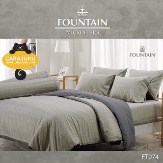 FOUNTAIN ชุดผ้าปูที่นอน พิมพ์ลาย Graphic FT074 สีเทา #ฟาวเท่น ชุดเครื่องนอน ผ้าปู ผ้าปูเตียง ผ้านวม ผ้าห่ม กราฟฟิก