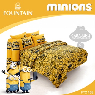 FOUNTAIN ชุดผ้าปูที่นอน มินเนียน Minions FTC108 #ฟาวเท่น ชุดเครื่องนอน ผ้าปู ผ้าปูเตียง ผ้านวม ผ้าห่ม Minion