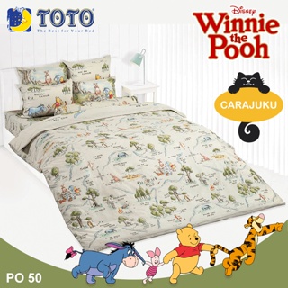 TOTO ชุดผ้าปูที่นอน หมีพูห์ Winnie The Pooh PO50 สีเขียวอ่อน #โตโต้ ชุดเครื่องนอน ผ้าปู ผ้าปูเตียง ผ้านวม วินนี่เดอะพูห์