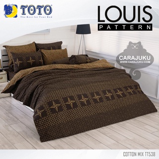 TOTO ชุดผ้าปูที่นอน ลายหลุยส์ Louis Pattern TT538 สีน้ำตาล #โตโต้ ชุดเครื่องนอน ผ้าปู ผ้าปูเตียง ผ้านวม ผ้าห่ม กราฟิก