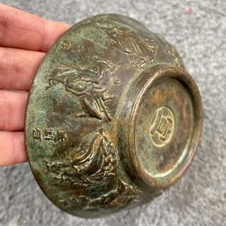 ✁◊Daming Xuande Eight Immortals ชามทองแดง Wufu Bowl เครื่องประดับ ของเก่า สินค้าเก่า คอลเลกชัน Bronze Old Objects Packag