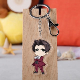 ❤❤❤ღღAnime Gyakuten Saiban Ace Keychain Cartoon Figure Attorney Acrylic Pendent Keyring xn6a