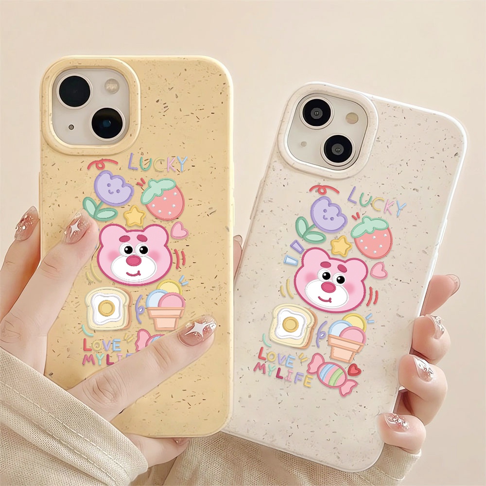 เคสโทรศัพท์มือถือ-ลายดอกไม้-ไข่ดาว-สตรอเบอร์รี่-หมี-สีขาว-สําหรับ-iphone-14promax-11-13-12-7-8-plus-x-xr-xsmax