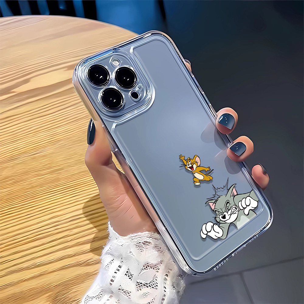 เคสโทรศัพท์มือถือแบบนิ่ม-ใส-กันรอยเลนส์กล้อง-ลายการ์ตูนหนู-แมวน่ารัก-แฟชั่น-สําหรับ-iphone-14-pro-max-11-12-13-7-8-plus-x-xr-xsmax