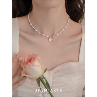 💞ขายใหญ่💞3FANTASTS Monet Garden Pearl สร้อยคอสร้อยคอผู้หญิง Clavicle Baroque Light Luxury Niche French Advanced Sense