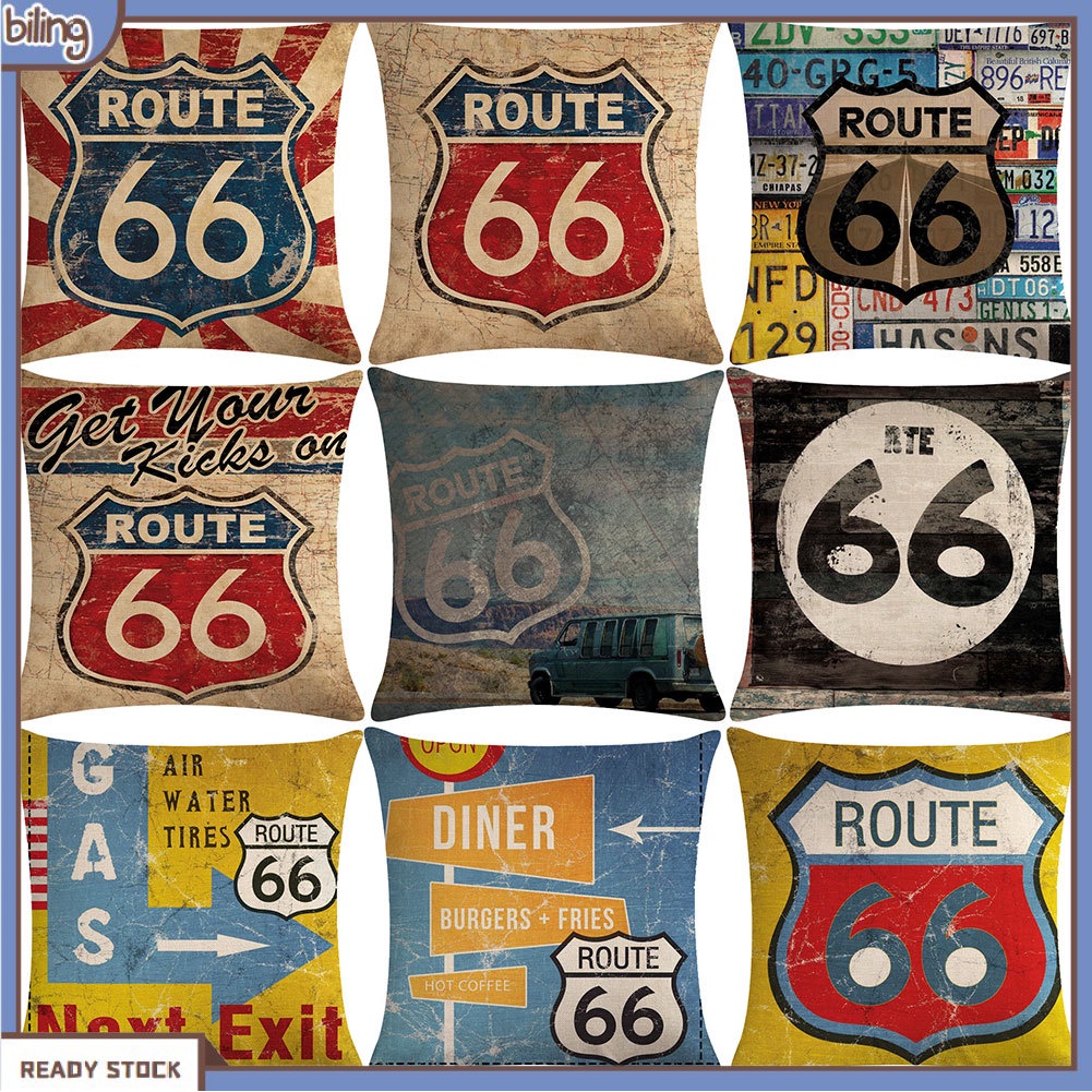 jjzt-ปลอกหมอนอิง-ผ้าลินิน-แบบนิ่ม-ลาย-route-66-สไตล์วินเทจ-สําหรับตกแต่งบ้าน-โซฟา-สํานักงาน