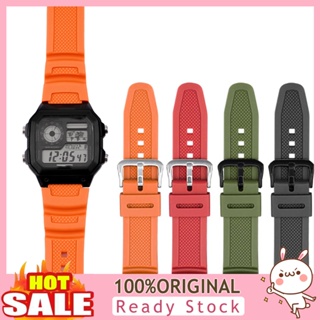 [B_398] Watch Band Soft Waterproof 18mm Men Watch Bracelet Strap Compatible for Casio AE-1000W/AQ-S810W/SGW-300H/W-S200H