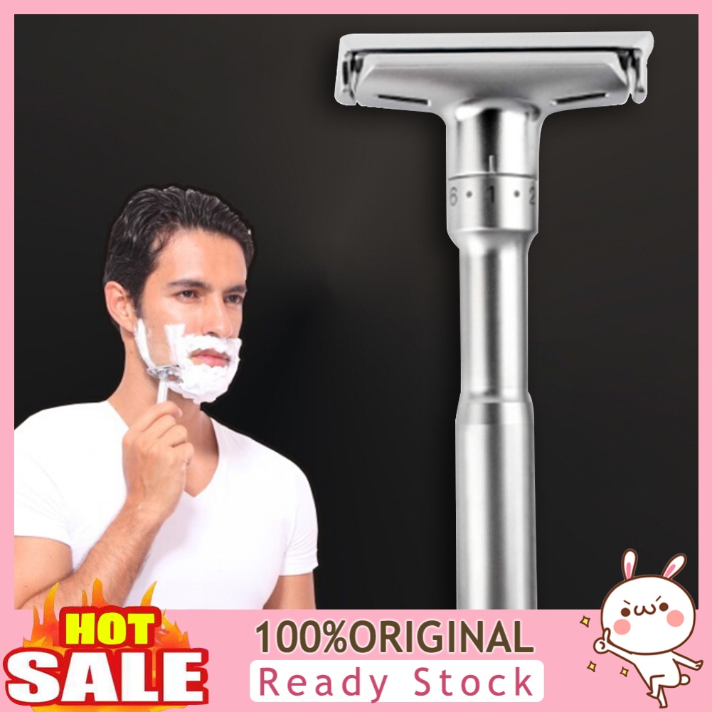 b-398-adjustable-double-edge-razor-facial-hair-removal-shaver-with-5-blades