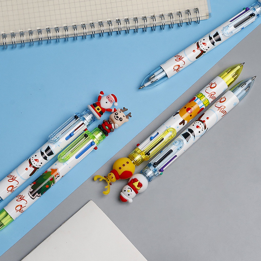 b-398-ballpoint-pen-multi-purpose-gift-cartoon-santa-claus-tree-deer-colorful-pen-for-kids