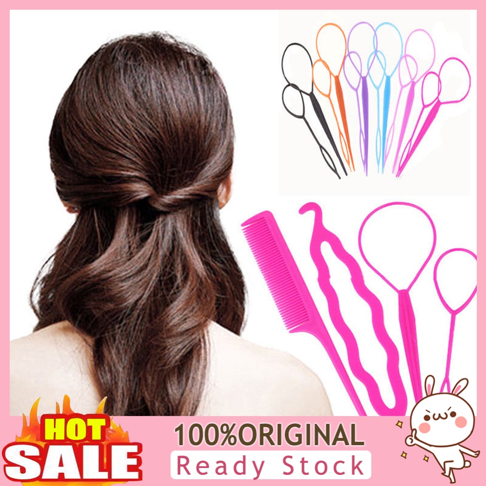 b-398-4-pcs-set-styling-clip-maker-hair-design-twist-braid-ponytail-tool-accessory